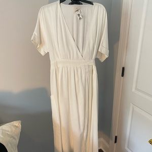 Urban Outfitters linen long wrap dress